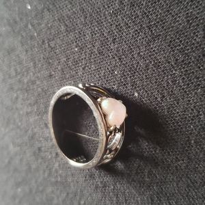 Opal heart ring